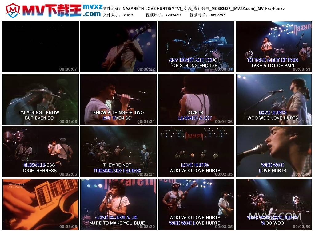 NAZARETH-LOVE HURTS(MTV)_英语_流行歌曲_MC802437